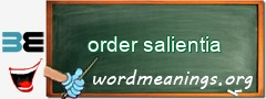 WordMeaning blackboard for order salientia